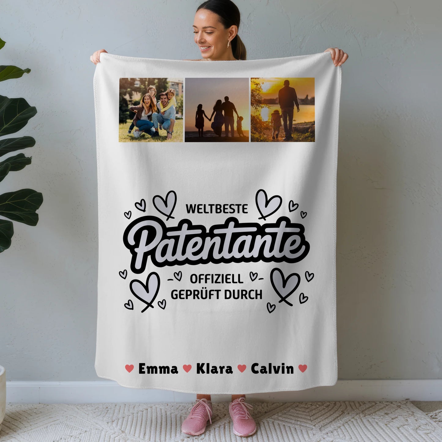 Personalisierte Kuscheldecke Mit Namen Patentante Fotocollage Weltbeste Patentante Offiziell Geprüft Durch 1