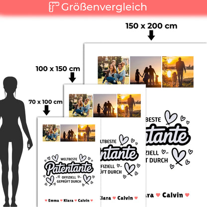 Personalisierte Kuscheldecke Mit Namen Patentante Fotocollage Weltbeste Patentante Offiziell Geprüft Durch 5