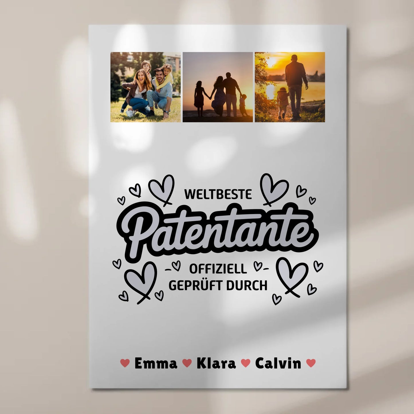 Magnetposter Fotoboard Patentante Fotocollage Weltbeste Patentante Offiziell Geprüft Durch Geschenk 7