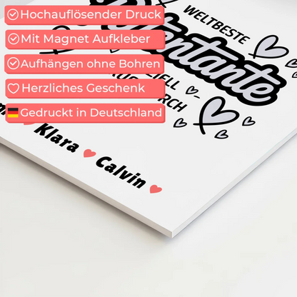 Magnetposter Fotoboard Patentante Fotocollage Weltbeste Patentante Offiziell Geprüft Durch Geschenk 10