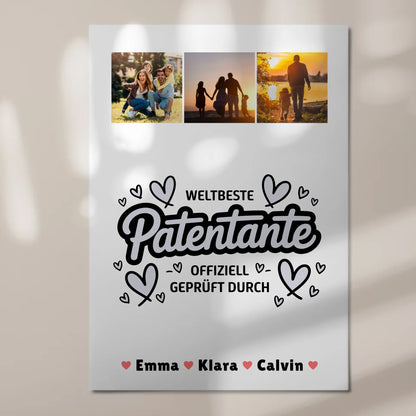 Magnetposter Fotoboard Patentante Fotocollage Weltbeste Patentante Offiziell Geprüft Durch Geschenk