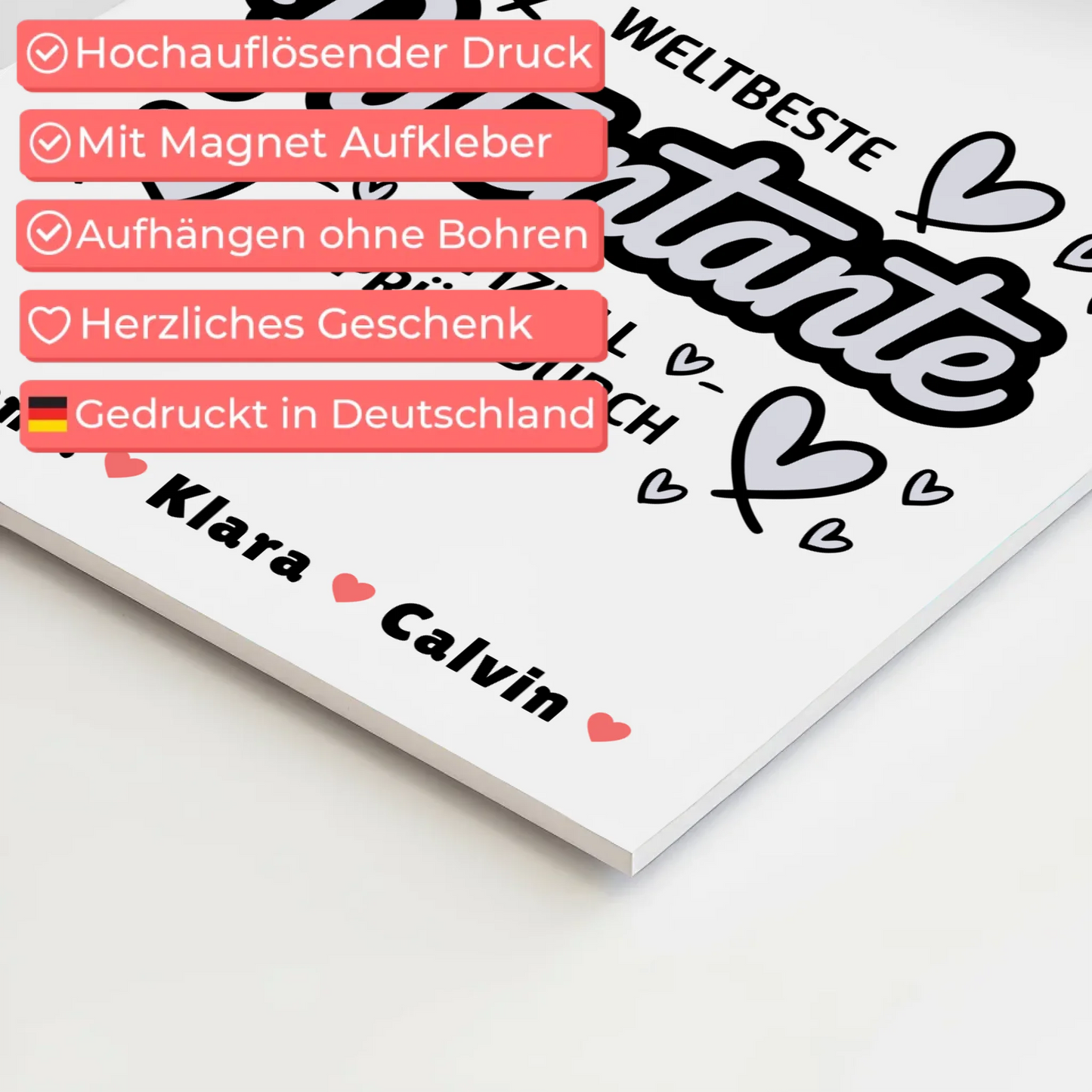 Magnetposter Fotoboard Patentante Fotocollage Weltbeste Patentante Offiziell Geprüft Durch Geschenk