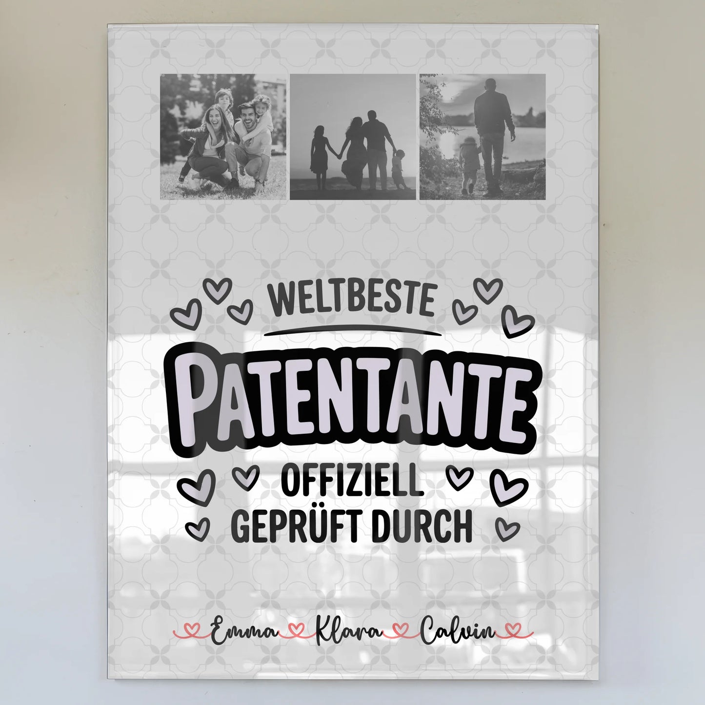 Personalisierte Geschenkideen mit Foto Mit Acrylglas für Patentante Weltbeste Patentante Offiziell Geprüft Durch 1