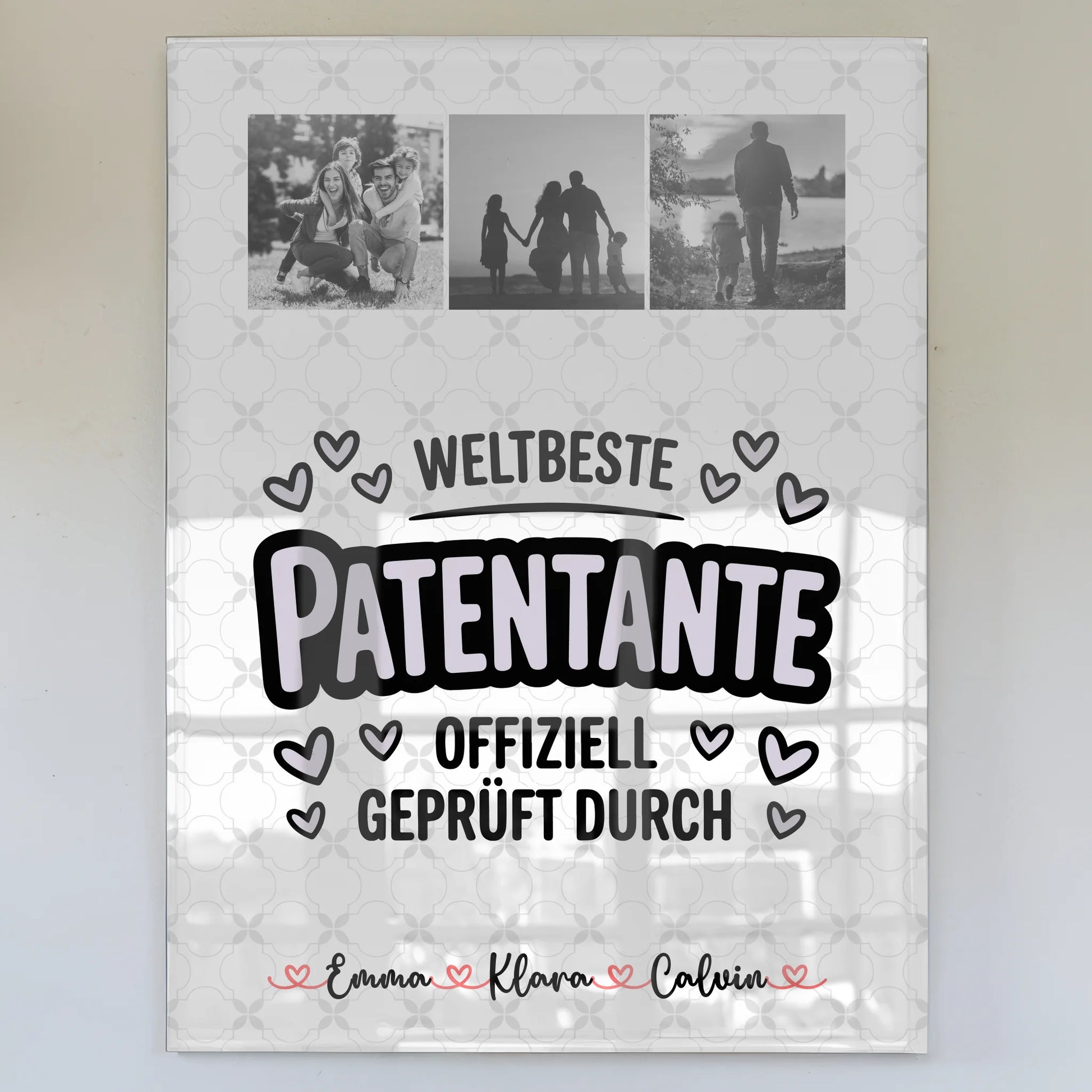Personalisierte Geschenkideen mit Foto Mit Acrylglas für Patentante Weltbeste Patentante Offiziell Geprüft Durch 1