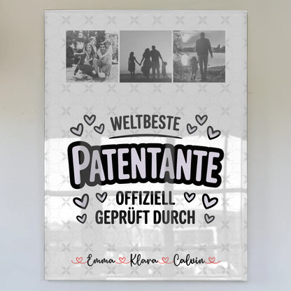 Personalisierte Geschenkideen mit Foto Mit Acrylglas für Patentante Weltbeste Patentante Offiziell Geprüft Durch 1