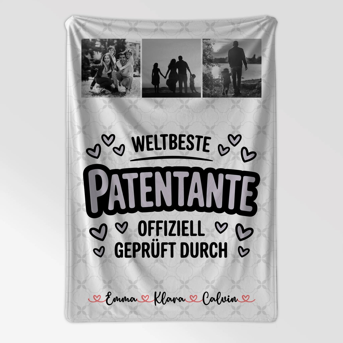 Kuscheldecke Mit Namen Und Motiv Geschenk Fotocollage Patentante Weltbeste Patentante Offiziell Geprüft Durch 7