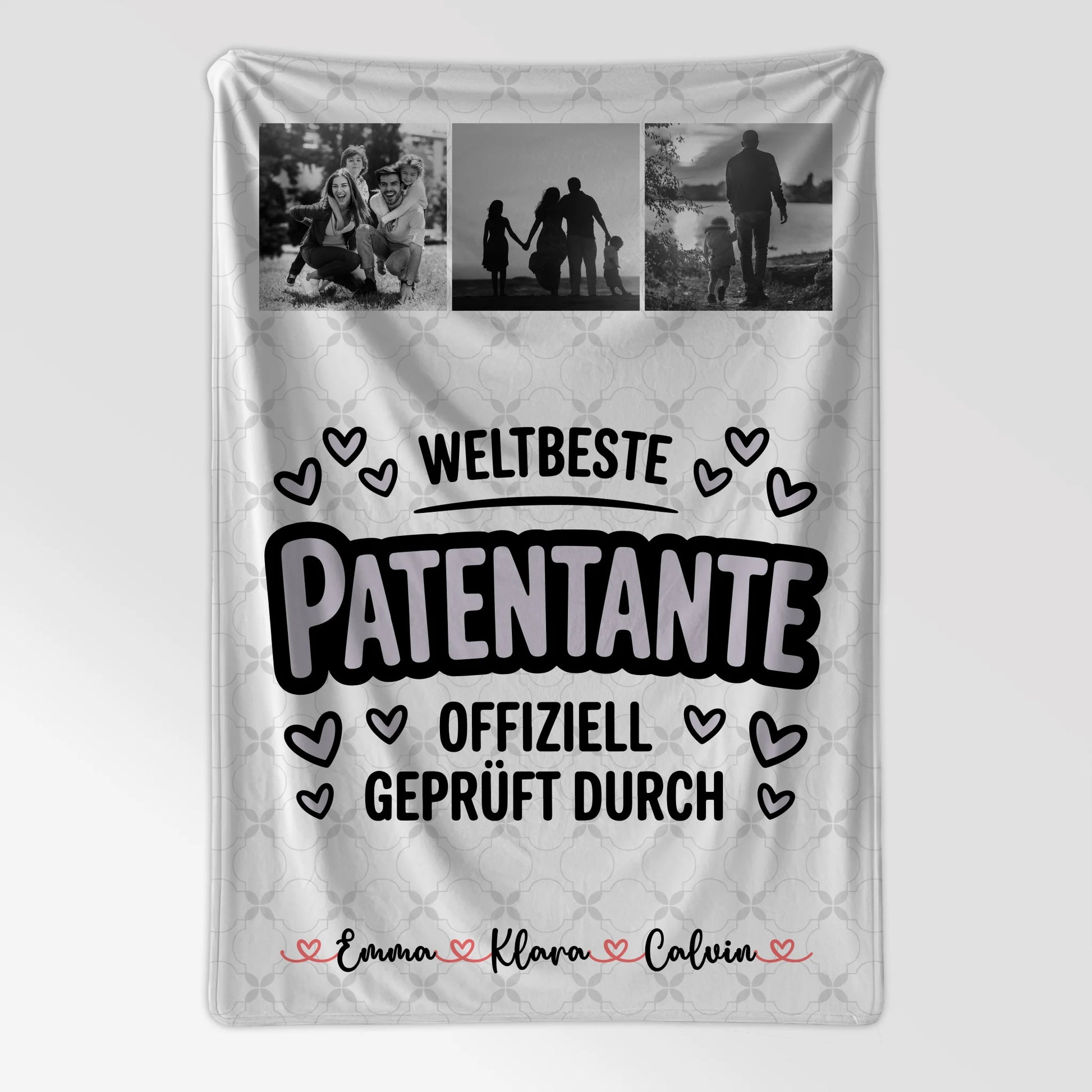Kuscheldecke Mit Namen Und Motiv Geschenk Fotocollage Patentante Weltbeste Patentante Offiziell Geprüft Durch 7