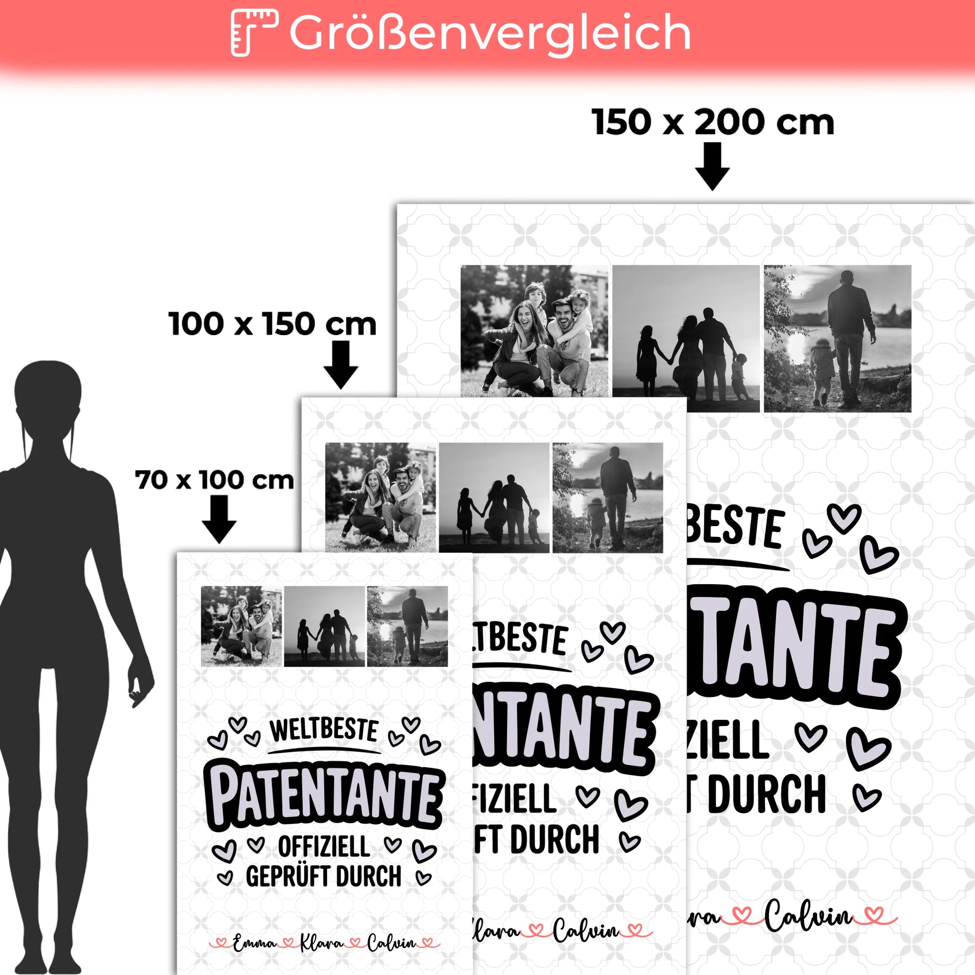 Kuscheldecke Mit Namen Und Motiv Geschenk Fotocollage Patentante Weltbeste Patentante Offiziell Geprüft Durch 5