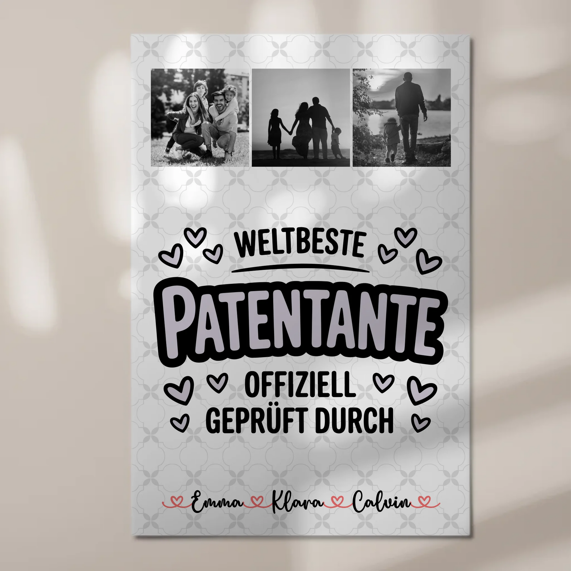 Magnetposter Fotoboard Geschenk Fotocollage Patentante Weltbeste Patentante Offiziell Geprüft Durch 1