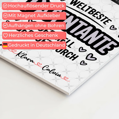Magnetposter Fotoboard Geschenk Fotocollage Patentante Weltbeste Patentante Offiziell Geprüft Durch 4