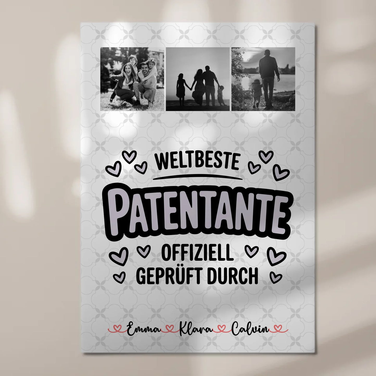 Magnetposter Fotoboard Geschenk Fotocollage Patentante Weltbeste Patentante Offiziell Geprüft Durch 7