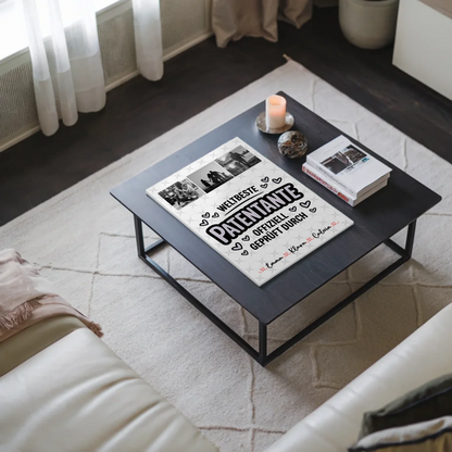 Magnetposter Fotoboard Geschenk Fotocollage Patentante Weltbeste Patentante Offiziell Geprüft Durch