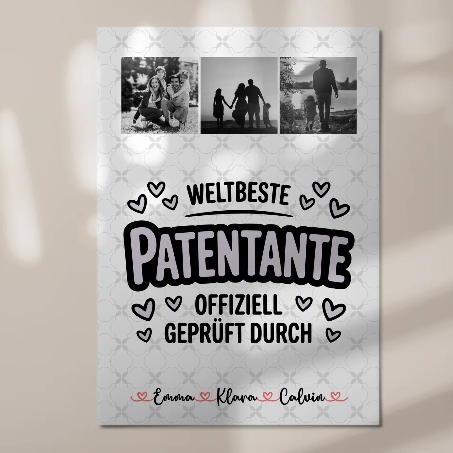 Magnetposter Fotoboard Geschenk Fotocollage Patentante Weltbeste Patentante Offiziell Geprüft Durch