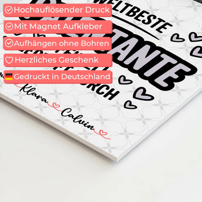 Magnetposter Fotoboard Geschenk Fotocollage Patentante Weltbeste Patentante Offiziell Geprüft Durch