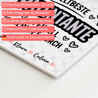 Magnetposter Fotoboard Geschenk Fotocollage Patentante Weltbeste Patentante Offiziell Geprüft Durch