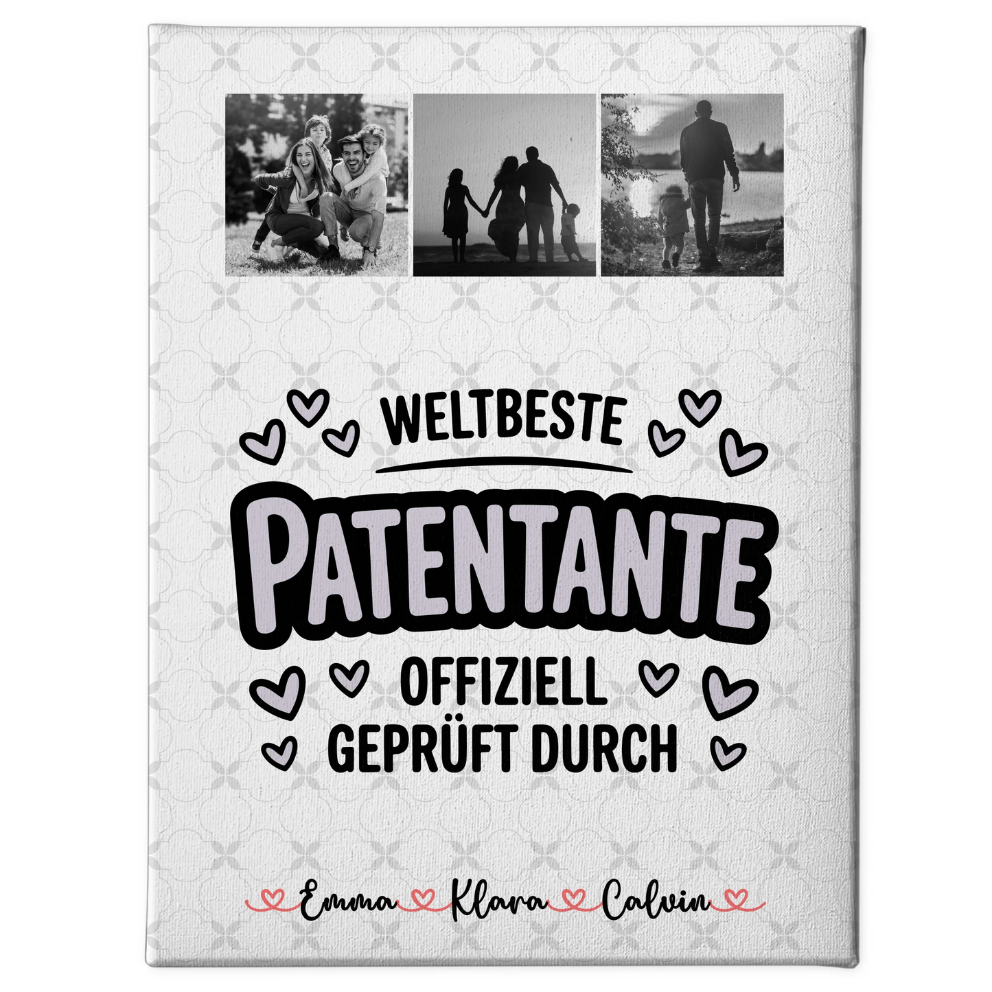 Leinwand Bild Geschenk Fotocollage Patentante Weltbeste Patentante Offiziell Geprüft Durch 1