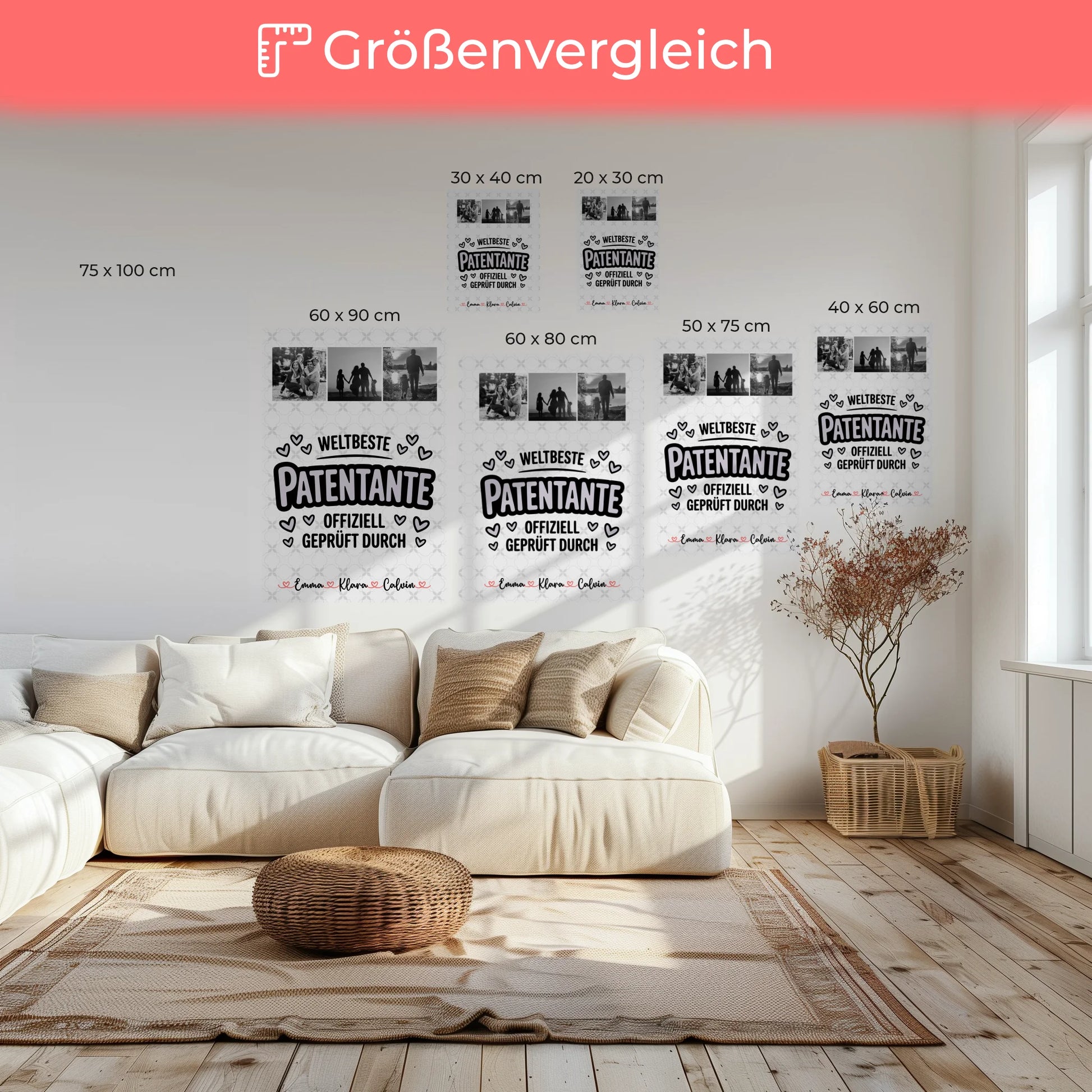 Leinwand Bild Geschenk Fotocollage Patentante Weltbeste Patentante Offiziell Geprüft Durch 6