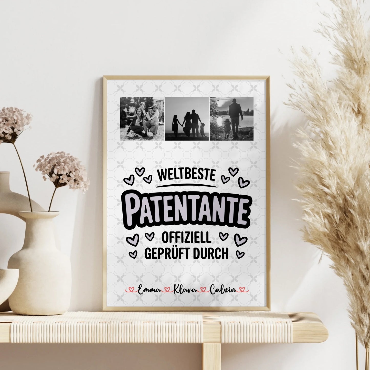 Personalisiertes Poster Geschenk Fotocollage Patentante Weltbeste Patentante Offiziell Geprüft Durch