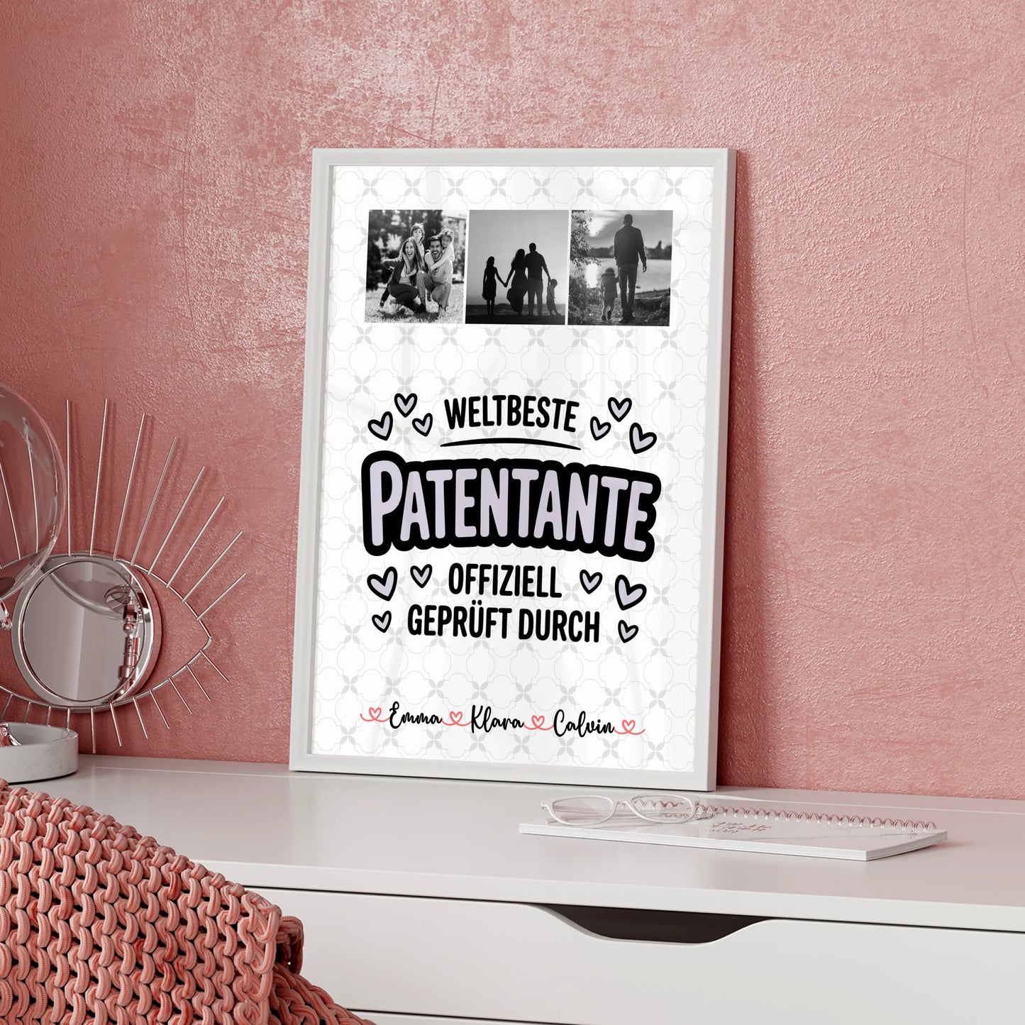 Personalisiertes Poster Geschenk Fotocollage Patentante Weltbeste Patentante Offiziell Geprüft Durch