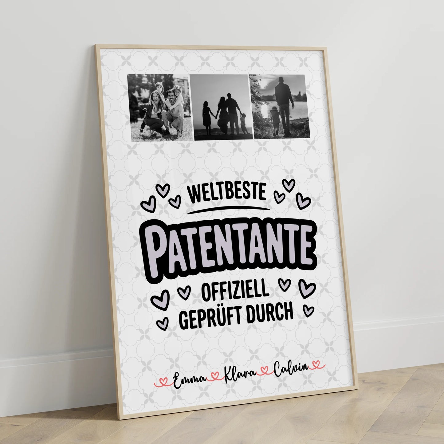 Personalisiertes Poster Geschenk Fotocollage Patentante Weltbeste Patentante Offiziell Geprüft Durch