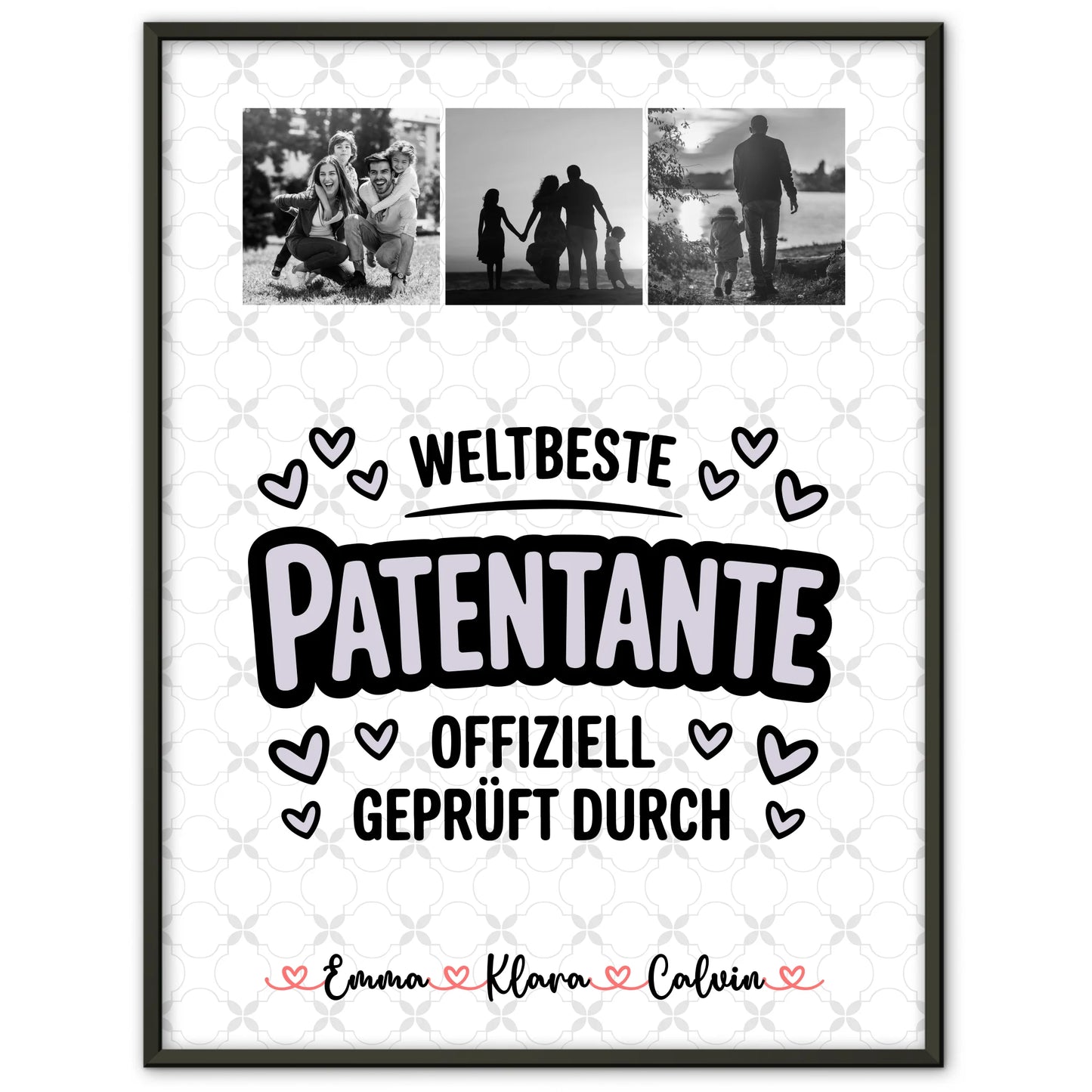 Personalisiertes Poster Geschenk Fotocollage Patentante Weltbeste Patentante Offiziell Geprüft Durch