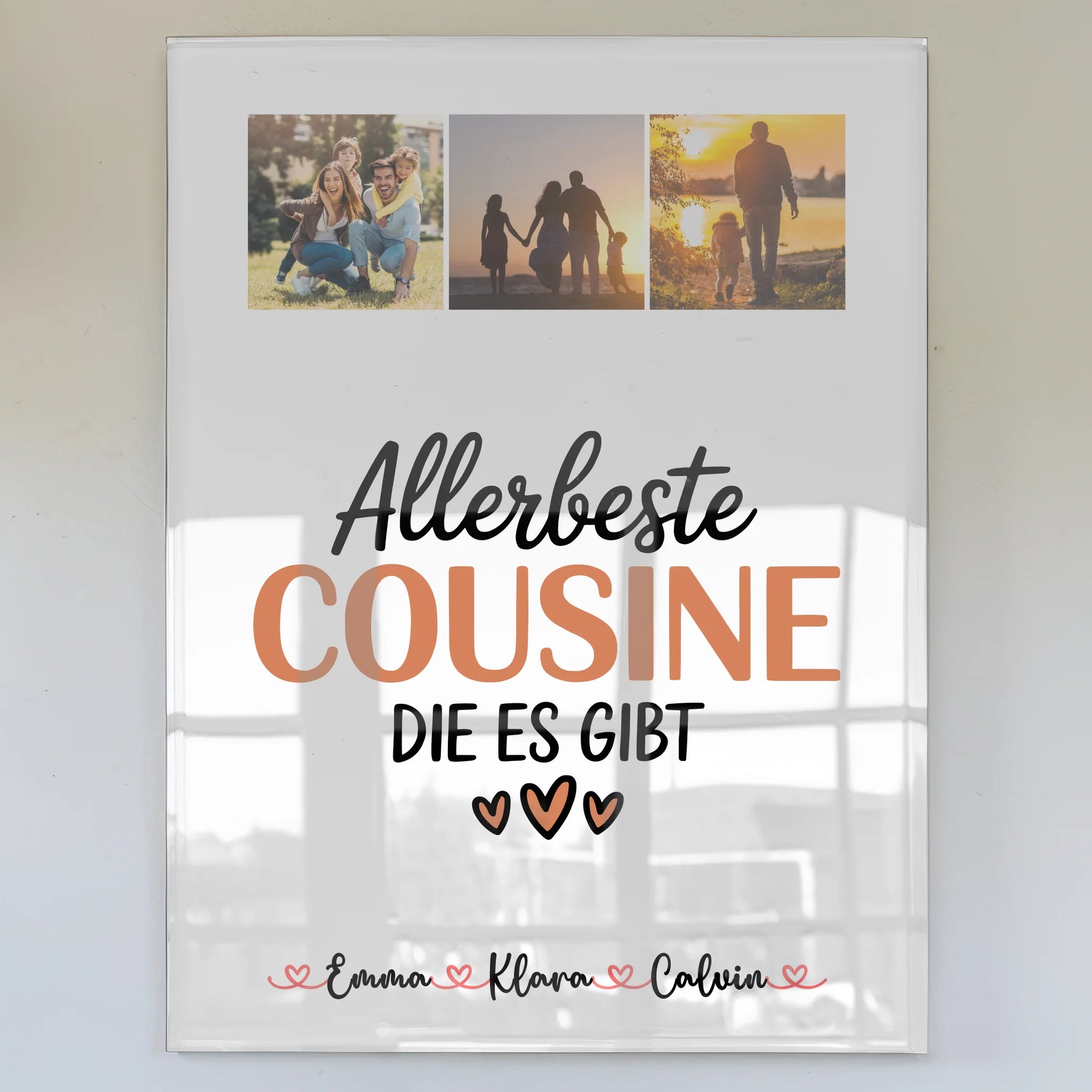 Personalisierte Geschenke mit Foto Acrylglas und Fotocollage für die allerbeste Cousine 1