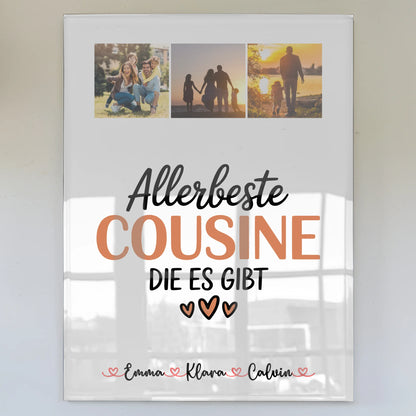 Personalisierte Geschenke mit Foto Acrylglas und Fotocollage für die allerbeste Cousine 1