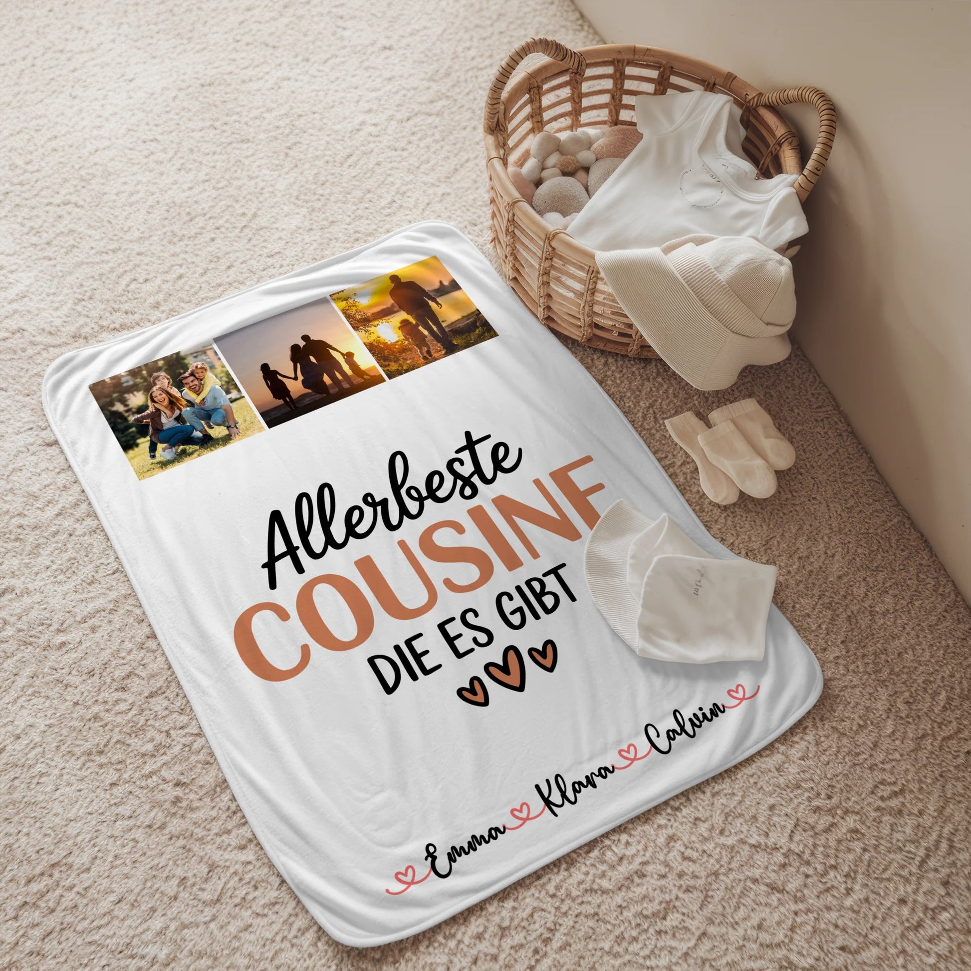 Personalisierte Kuscheldecke Mit Namen Fotocollage Cousine Allerbeste Cousine Die Es Gibt 2