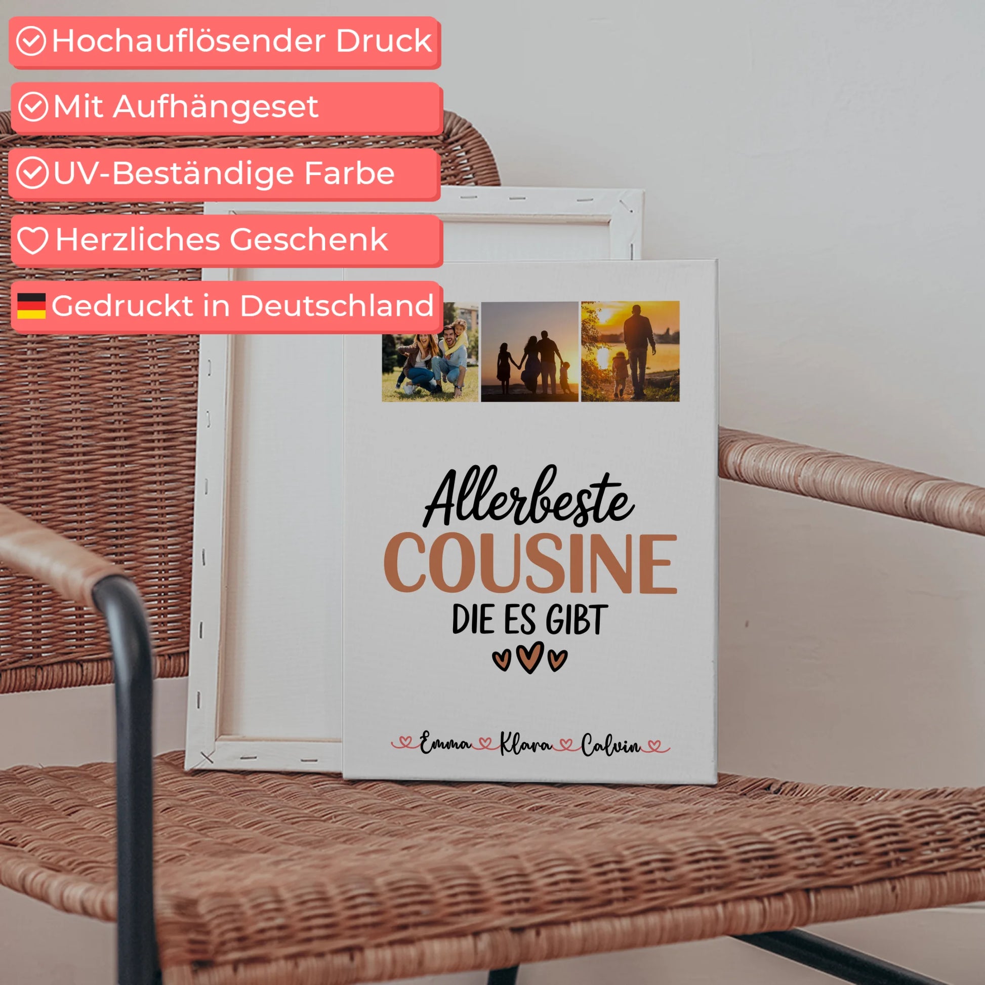 Personalisierte Leinwand Fotocollage Cousine Allerbeste Cousine Die Es Gibt 5