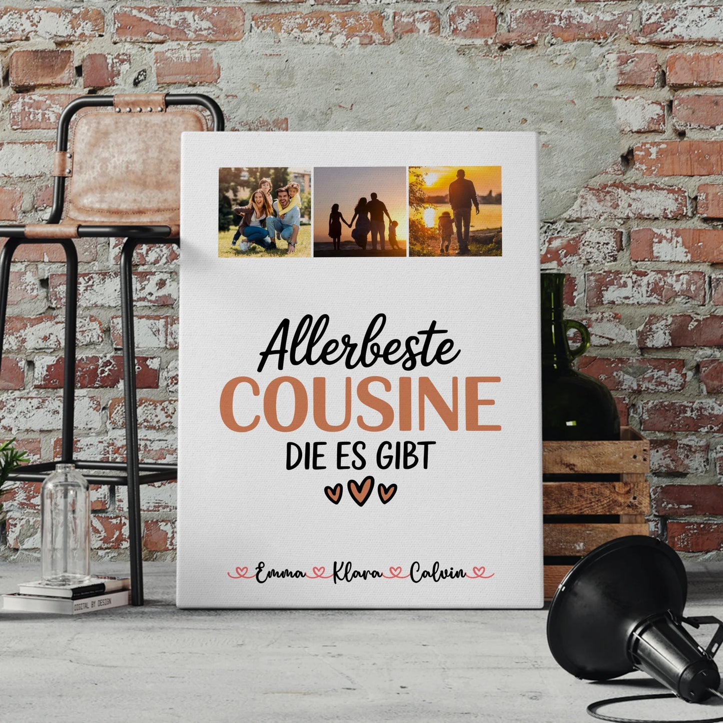 Personalisierte Leinwand Fotocollage Cousine Allerbeste Cousine Die Es Gibt 4