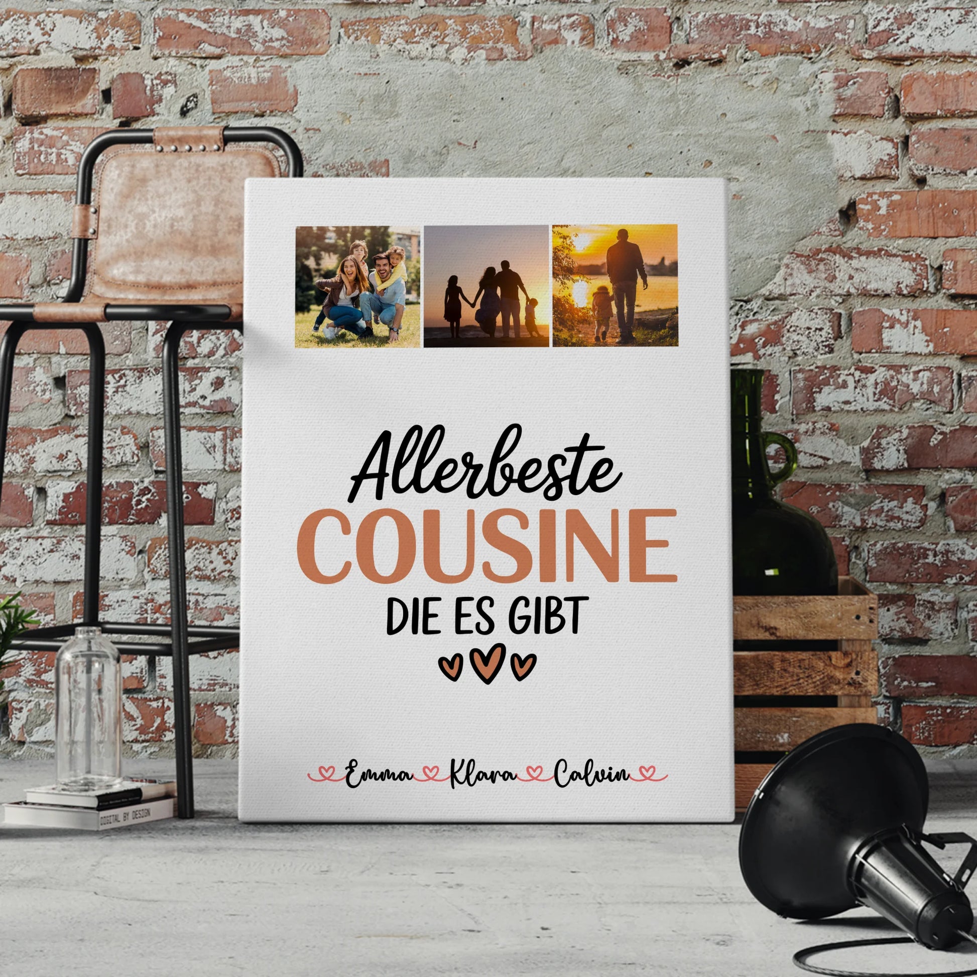 Personalisierte Leinwand Fotocollage Cousine Allerbeste Cousine Die Es Gibt 4