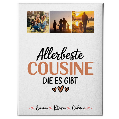 Personalisierte Leinwand Fotocollage Cousine Allerbeste Cousine Die Es Gibt 1