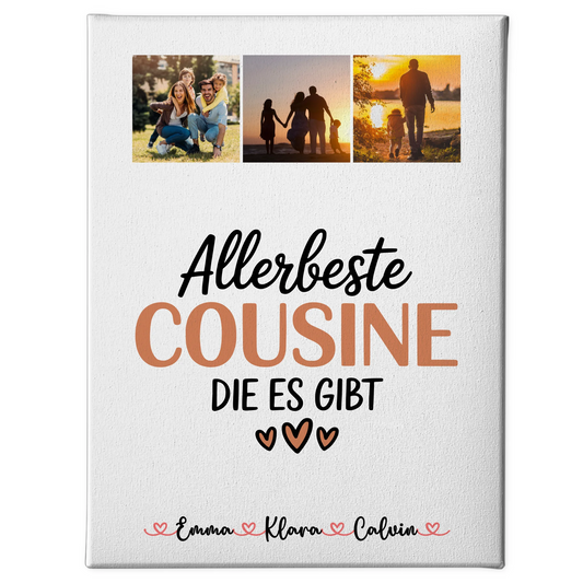 Personalisierte Leinwand Fotocollage Cousine Allerbeste Cousine Die Es Gibt 1