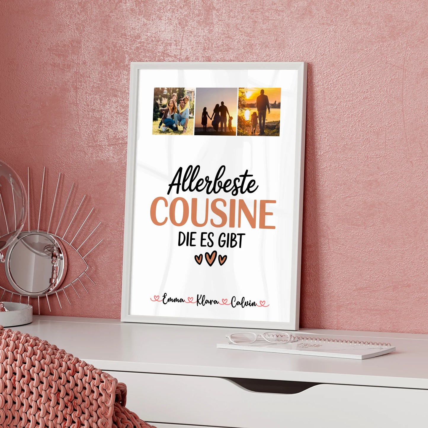 Großes Fotobild aus vielen kleinen Bildern für die liebste Cousine