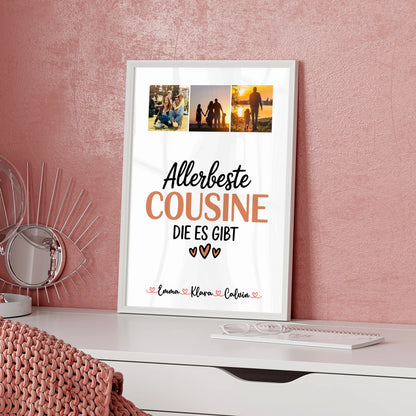 Großes Fotobild aus vielen kleinen Bildern für die liebste Cousine