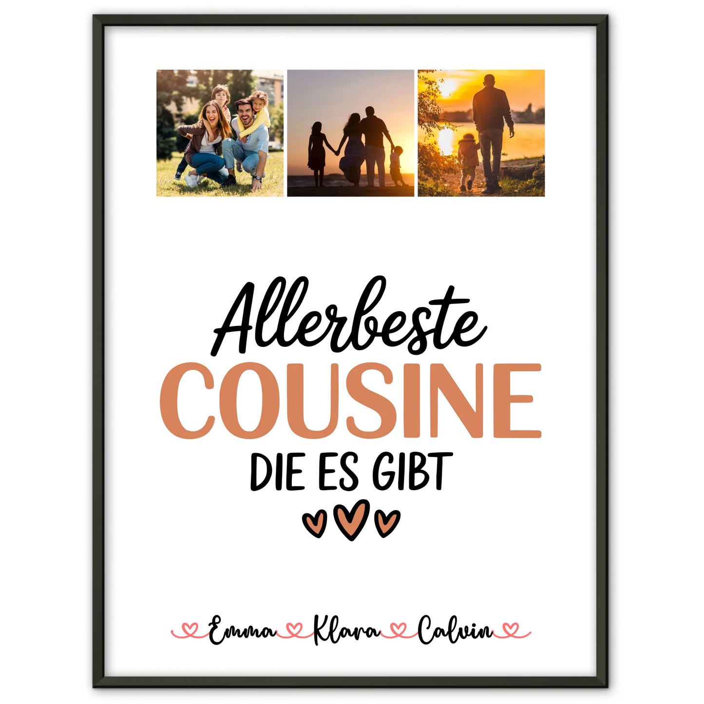 Großes Fotobild aus vielen kleinen Bildern für die liebste Cousine