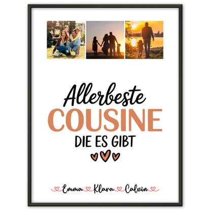 Großes Fotobild aus vielen kleinen Bildern für die liebste Cousine