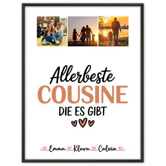 Großes Fotobild aus vielen kleinen Bildern für die liebste Cousine