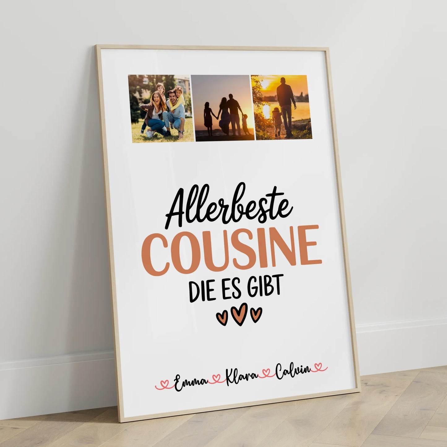 Großes Fotobild aus vielen kleinen Bildern für die liebste Cousine