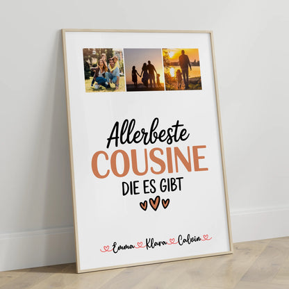 Großes Fotobild aus vielen kleinen Bildern für die liebste Cousine