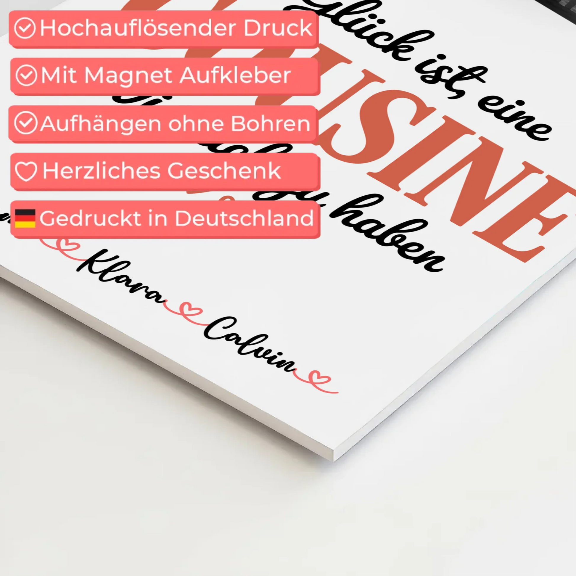 Personalisierte Fotoboard Magnet Wandbild Fotocollage für Cousine Glück Ist eine Cousine Wie Dich Zu Haben 4