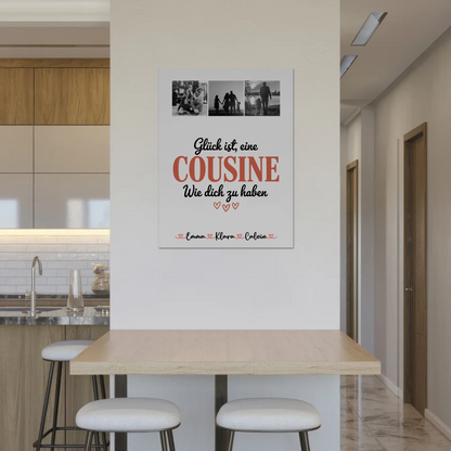 Personalisierte Fotoboard Magnet Wandbild Fotocollage für Cousine Glück Ist eine Cousine Wie Dich Zu Haben 8