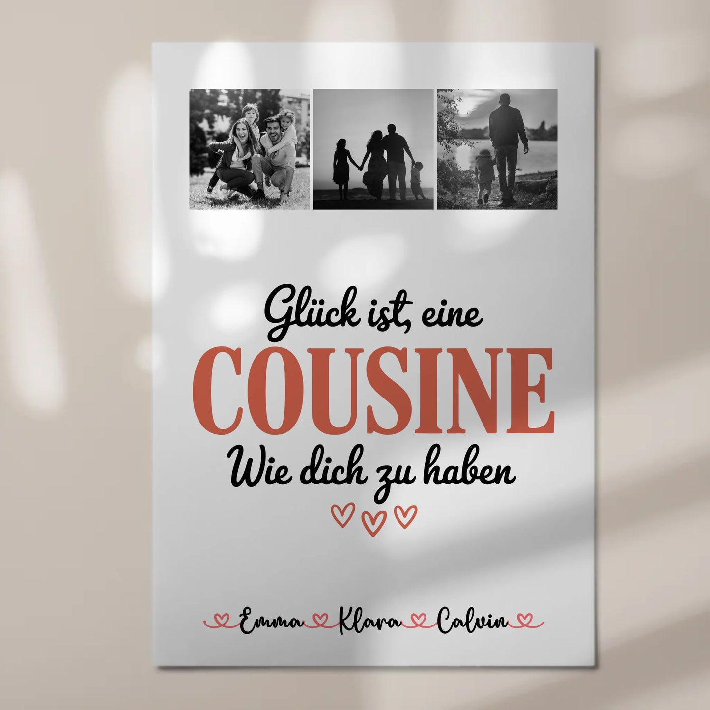 Personalisierte Fotoboard Magnet Wandbild Fotocollage für Cousine Glück Ist eine Cousine Wie Dich Zu Haben 7