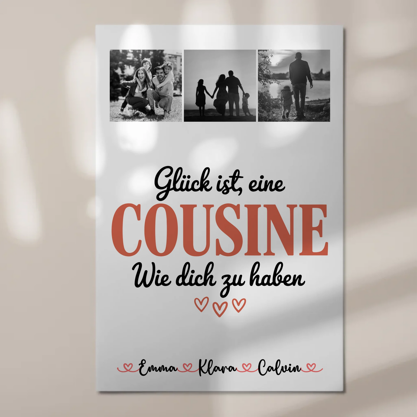 Personalisierte Fotoboard Magnet Wandbild Fotocollage für Cousine Glück Ist eine Cousine Wie Dich Zu Haben