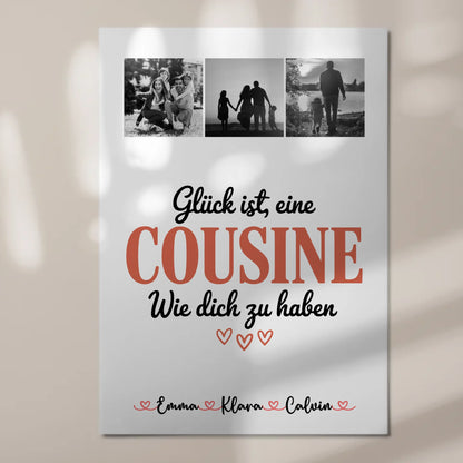 Personalisierte Fotoboard Magnet Wandbild Fotocollage für Cousine Glück Ist eine Cousine Wie Dich Zu Haben