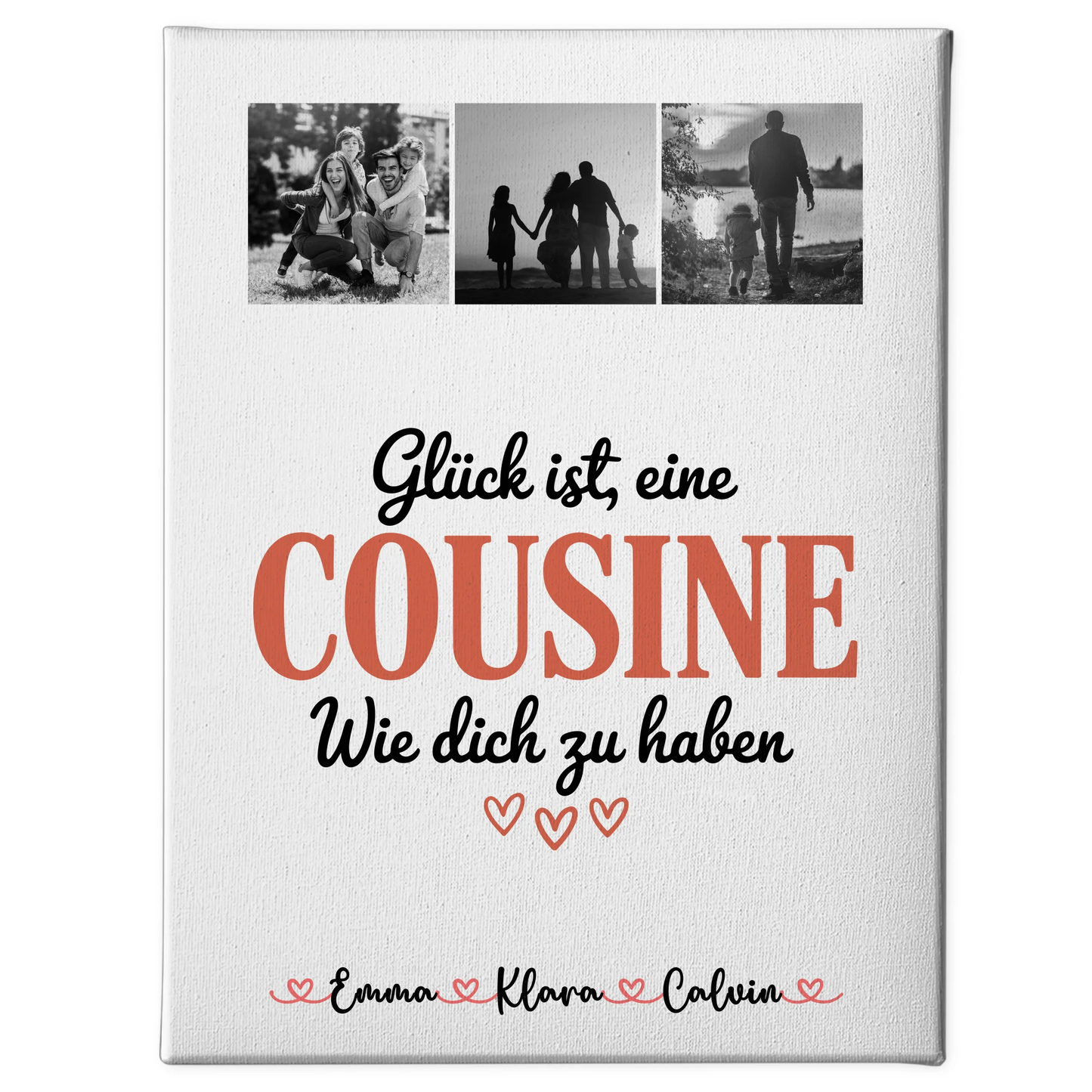 Wandbild Fotocollage für Cousine Glück Ist eine Cousine Wie Dich Zu Haben 1