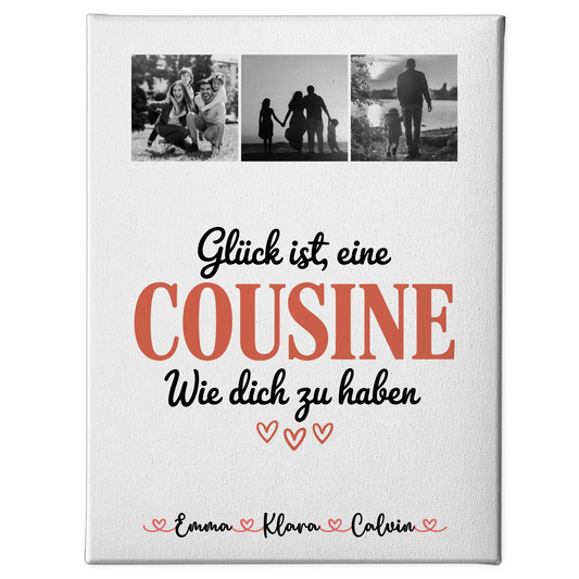 Wandbild Fotocollage für Cousine Glück Ist eine Cousine Wie Dich Zu Haben 1