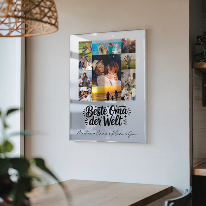 Personalisierte Wandbilder für Oma mit 11 Fotos Beste Oma der Welt