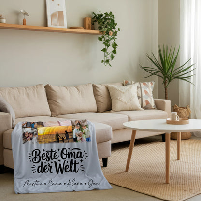 Decke Mit Namen mit 11 Fotos für die Beste Oma Der Welt personalisiertes Geschenk 4