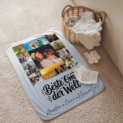 Decke Mit Namen mit 11 Fotos für die Beste Oma Der Welt personalisiertes Geschenk 2